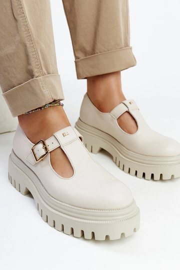 Scarpe basse beige in pelle Karino