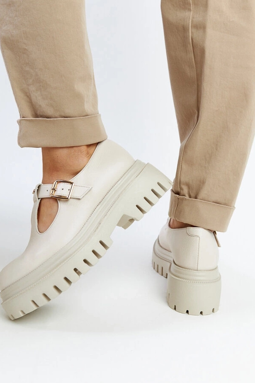 Scarpe basse beige in pelle Karino