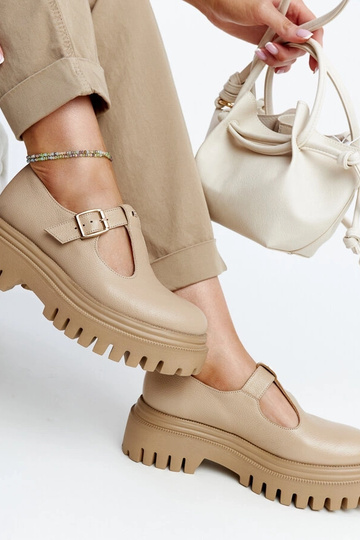 Scarpe basse beige scuro in pelle Karino 2