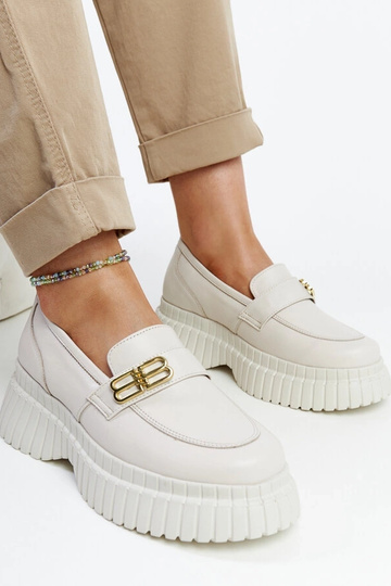 Scarpe basse beige chiare in pelle Karino