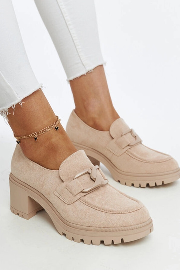 Stivaletti beige con sottopiede in pelle Vinceza - pelle scamosciata