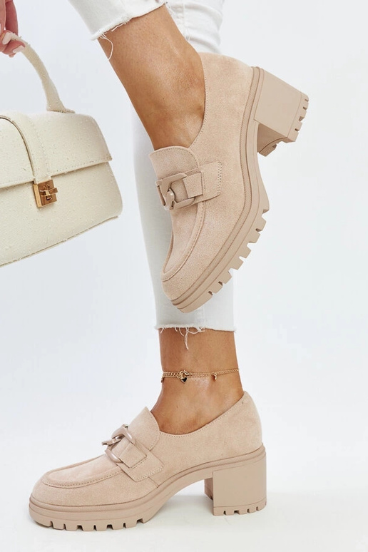 Stivaletti beige con sottopiede in...