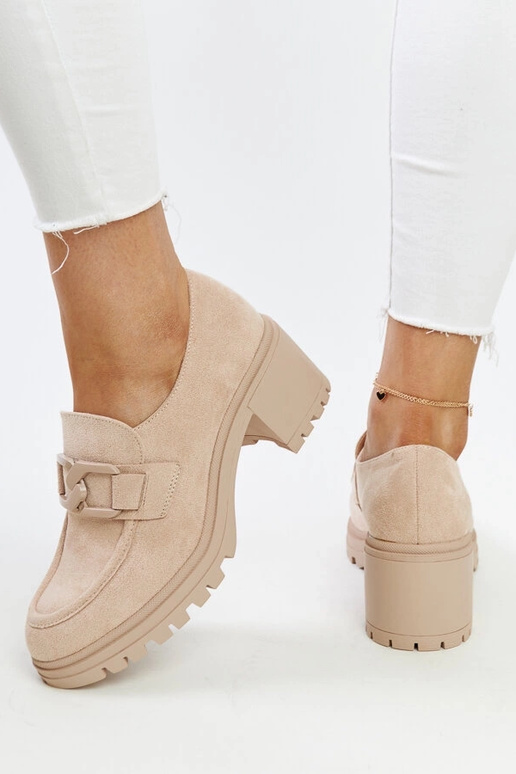 Stivaletti beige con sottopiede in...