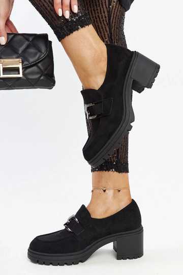 Scarpe basse nere con inserto in pelle Vinceza