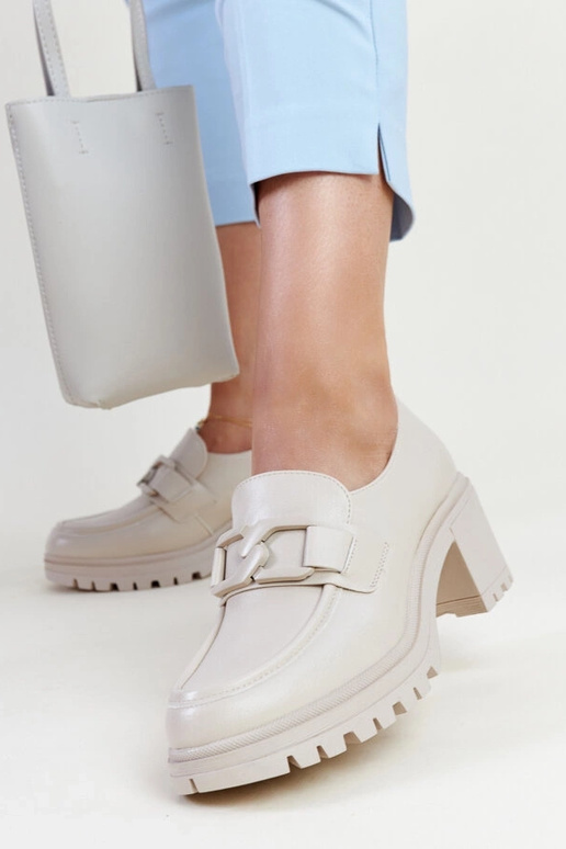 Scarpe basse beige con inserto in...