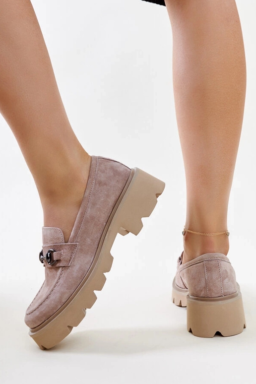 Mokasini in pelle beige Vinceza