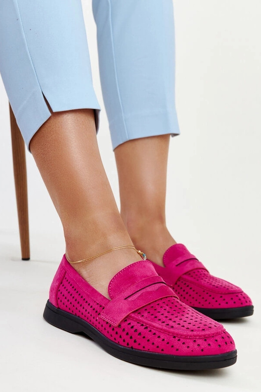 Mocassini in pelle scamosciata rosa...