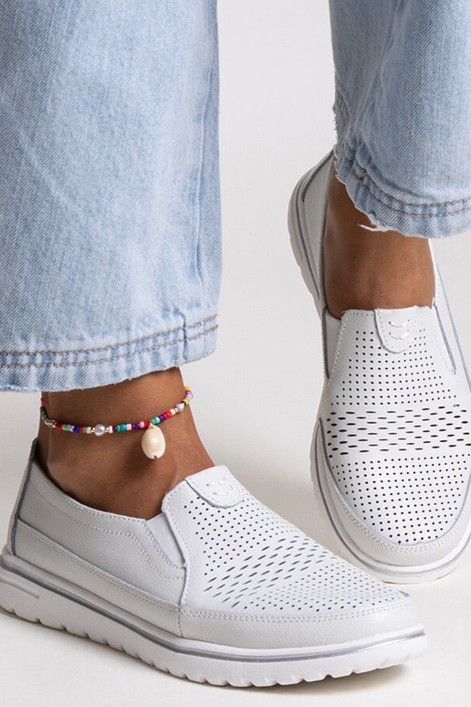 Półbuty in pelle grigio chiaro Vinceza