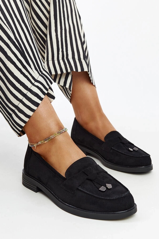 Mocassini in pelle scamosciata nera...