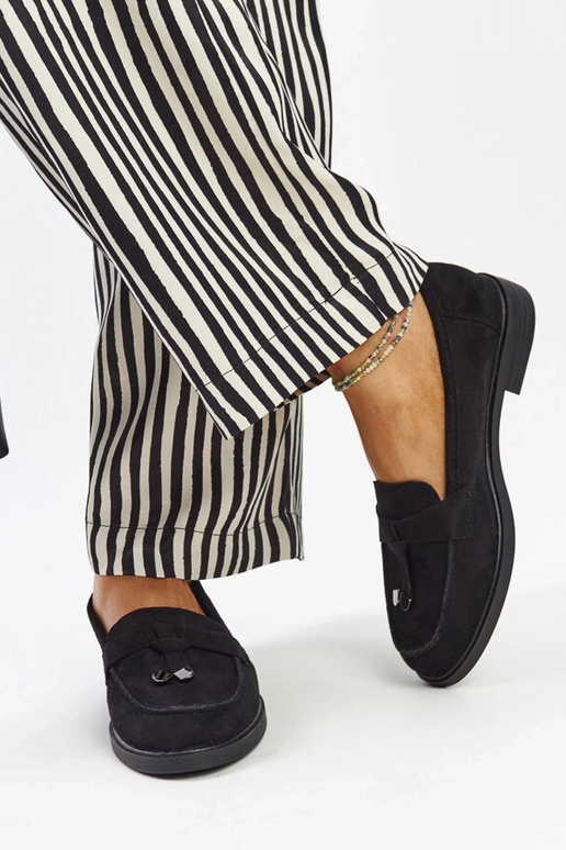 Mocassini in pelle scamosciata nera...