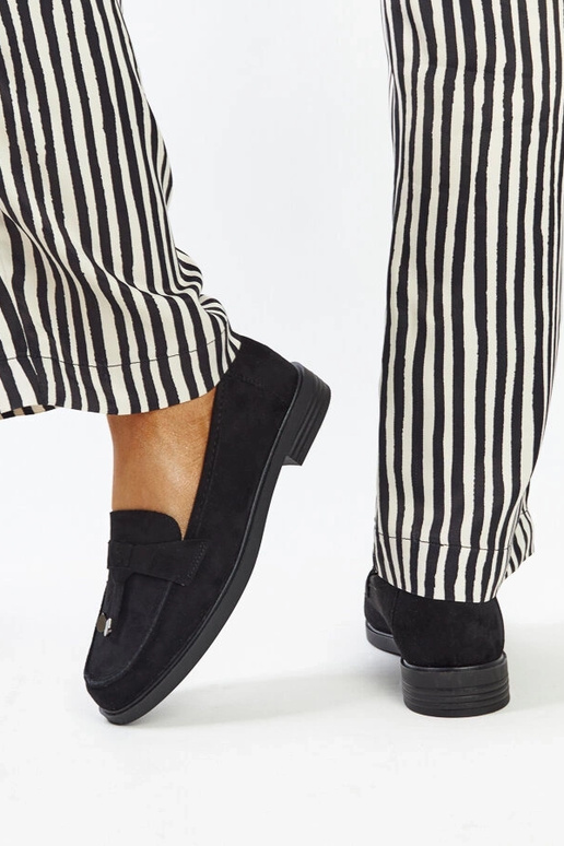 Mocassini in pelle scamosciata nera...