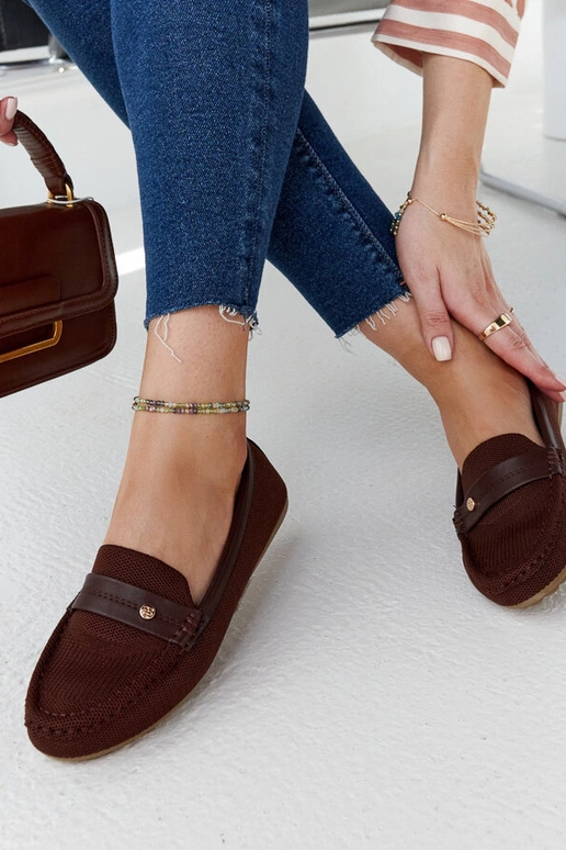 Mocassini in tessuto marrone Fombio