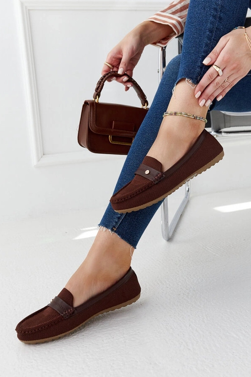 Mocassini in tessuto marrone Fombio