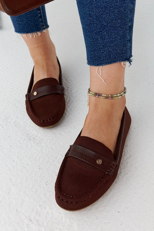 Mocassini in tessuto marrone Fombio