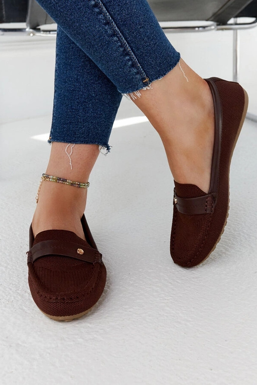 Mocassini in tessuto marrone Fombio