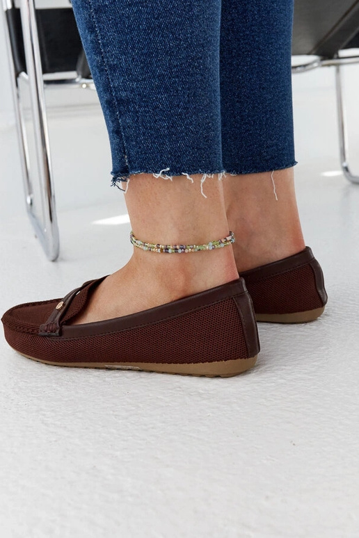 Mocassini in tessuto marrone Fombio