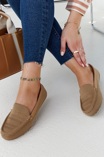 Mocassini in tessuto beige... 2