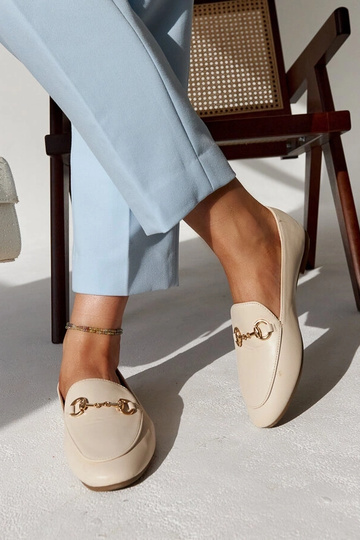Mocassini beige con fibbia Erminia 2