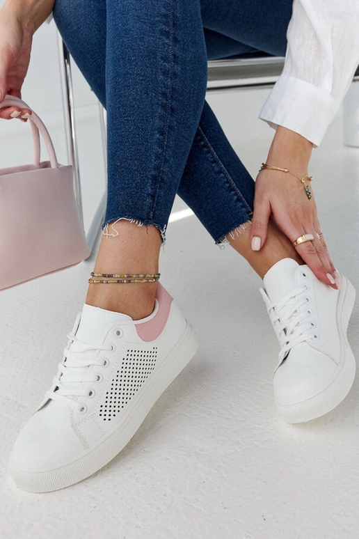 Sneakers traforate bianche e rosa Semhar