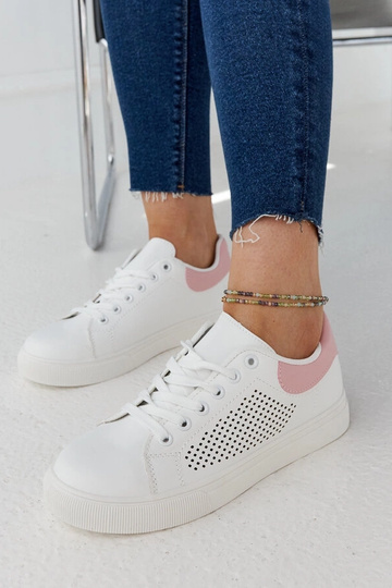 Sneakers traforate bianche e rosa Semhar 2