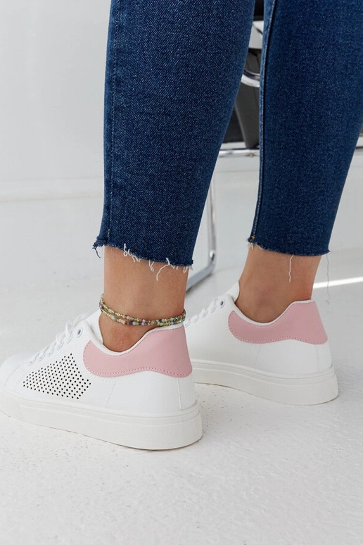 Sneakers traforate bianche e rosa Semhar