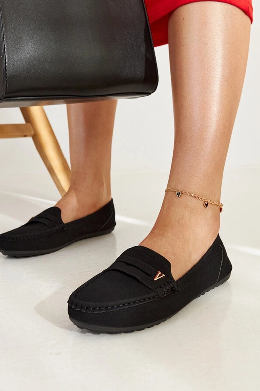 Mocassini neri con finitura opaca di...