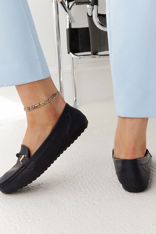 Mocassini Scafati blu navy finitura...