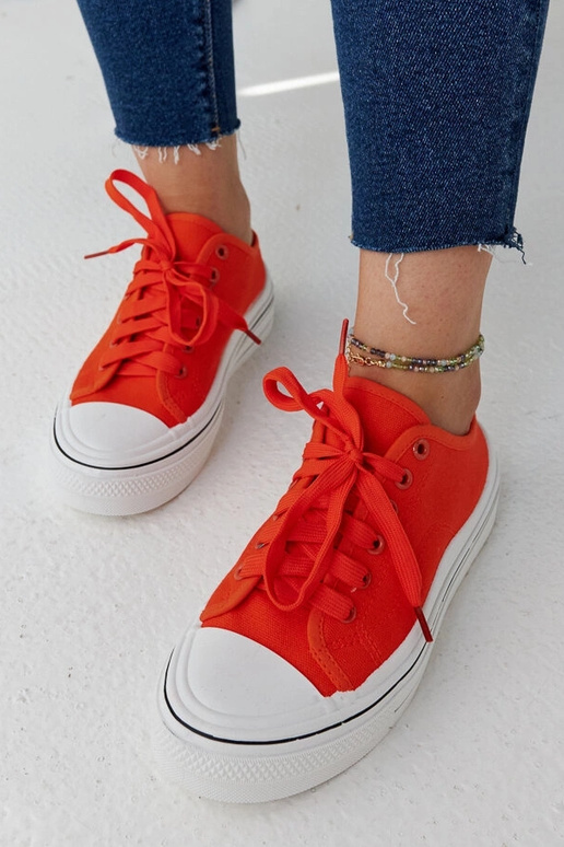 Sneakers con piattaforma Fiori arancioni
