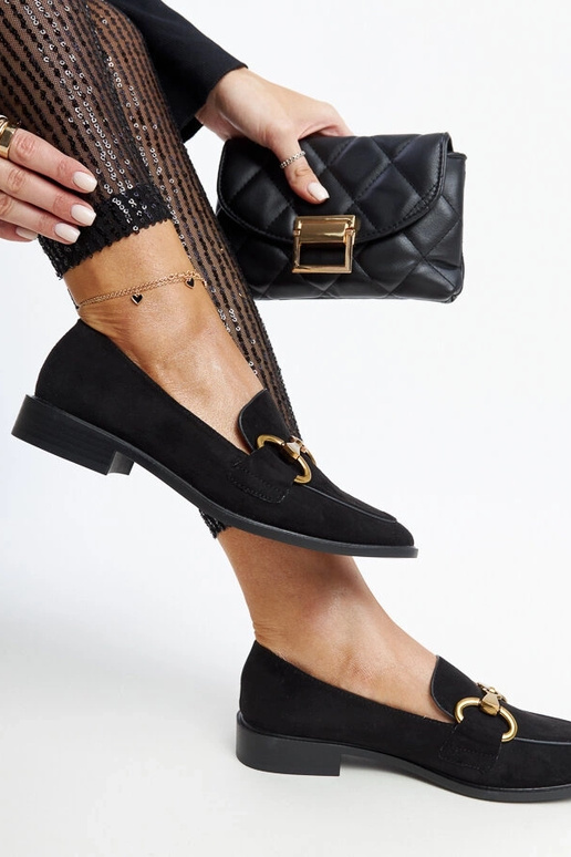 Mocassini neri con fibbia Gibarti