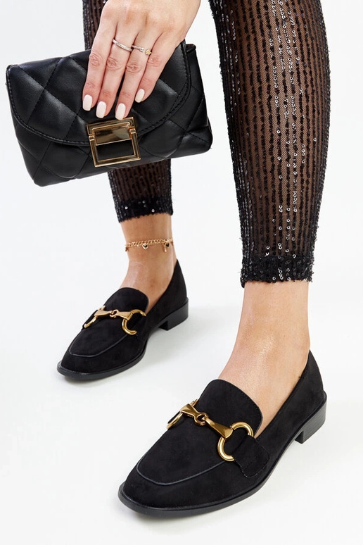 Mocassini neri con fibbia Gibarti