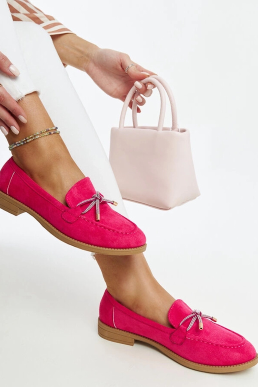 Mocassini rosa scuro con fiocco...