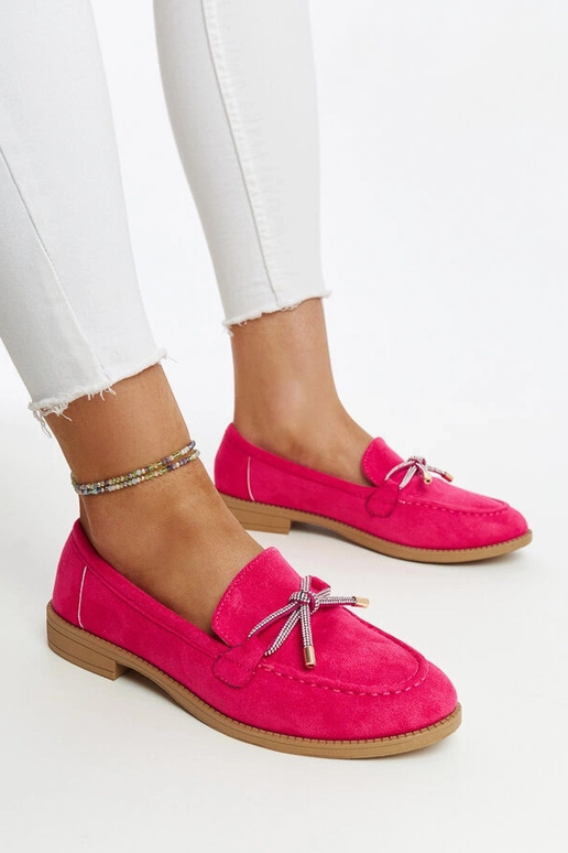 Mocassini rosa scuro con fiocco...