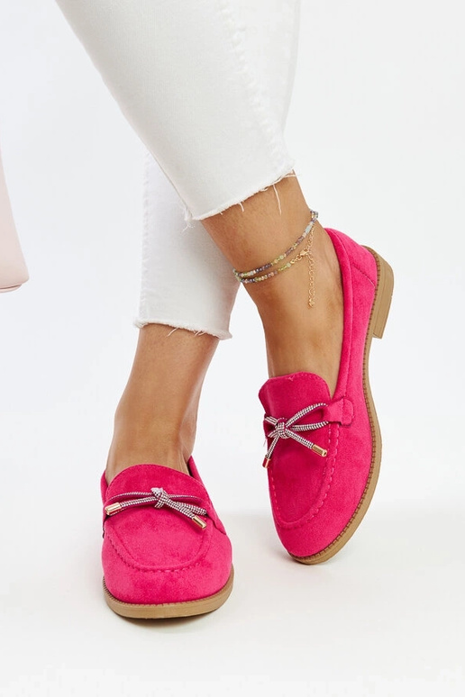 Mocassini rosa scuro con fiocco...