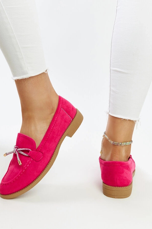 Mocassini rosa scuro con fiocco...