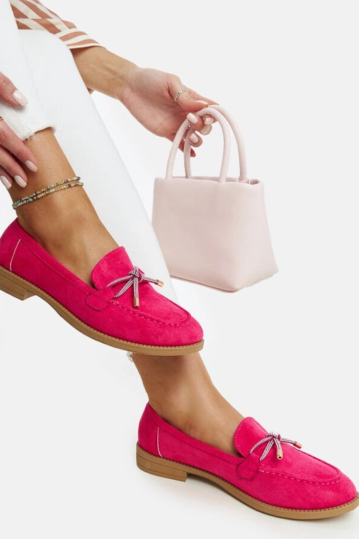 Mocassini rosa scuro con fiocco...