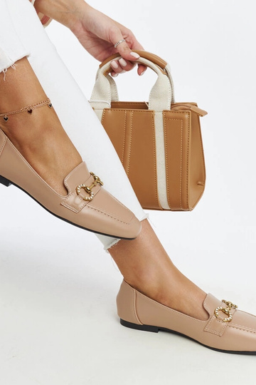 Mocassini con fibbia Areebah beige 2