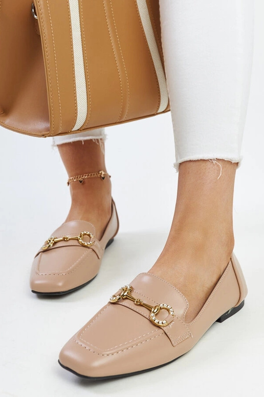 Mocassini con fibbia Areebah beige