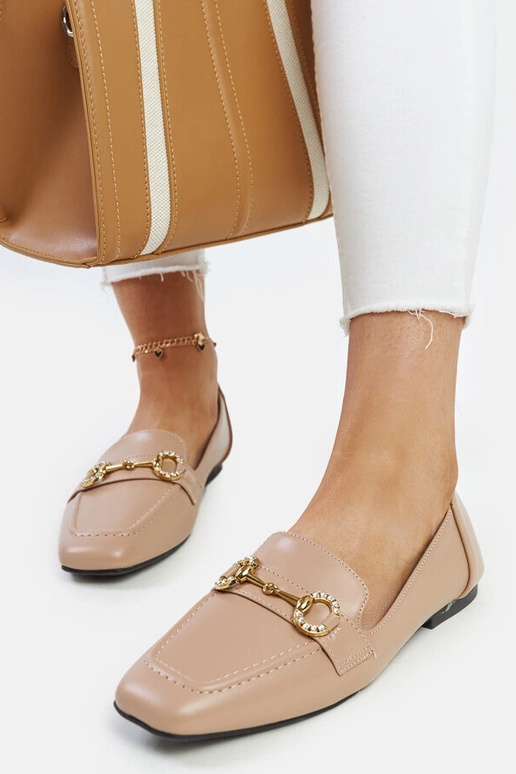 Mocassini con fibbia Areebah beige