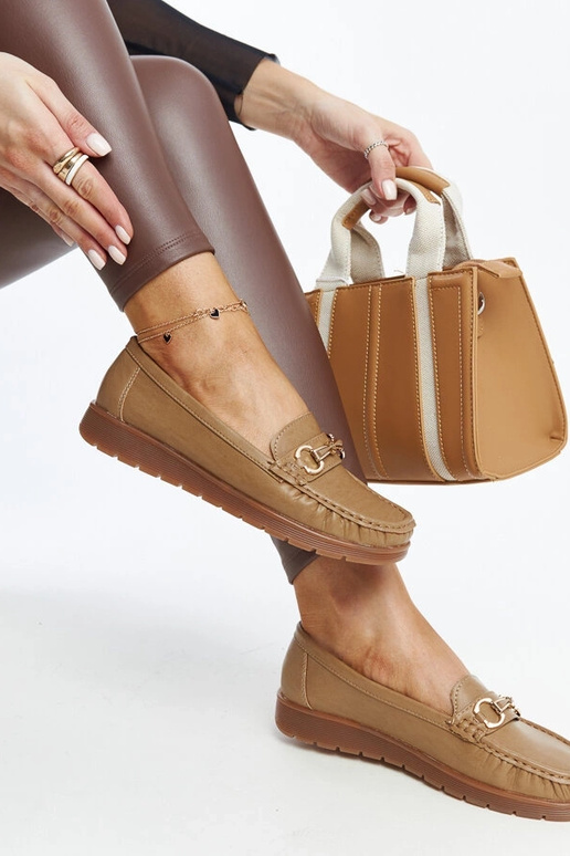 Mocassini con fibbia Anisah Beige scuro