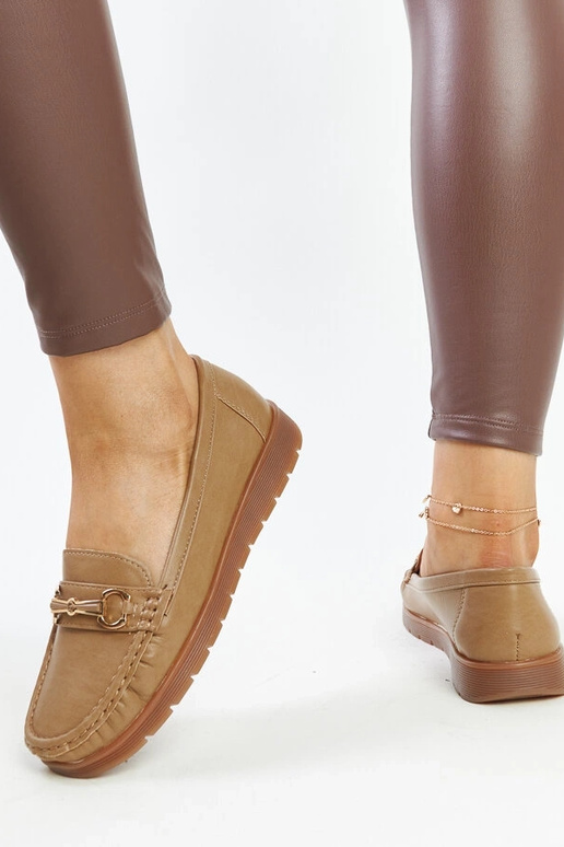 Mocassini con fibbia Anisah Beige scuro