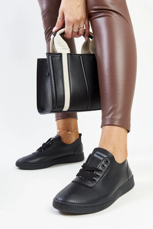 Sneakers in ecopelle nera Yusra