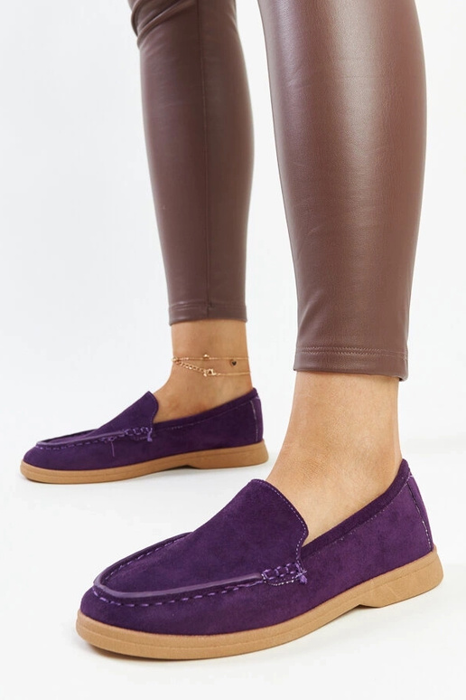 Scarpe Rumay in pelle scamosciata viola
