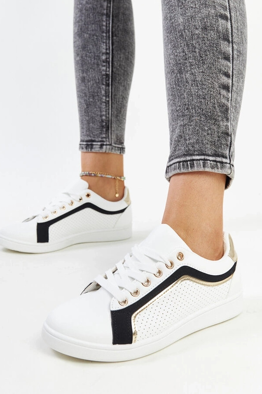 Sneakers con plateau Amal nere e bianche