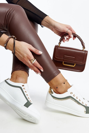 Sneakers con plateau Amal bianche e verdi