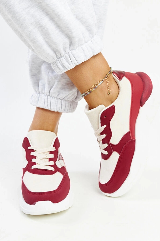 Sneakers Nereida con plateau beige e...