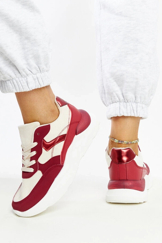 Sneakers Nereida con plateau beige e...