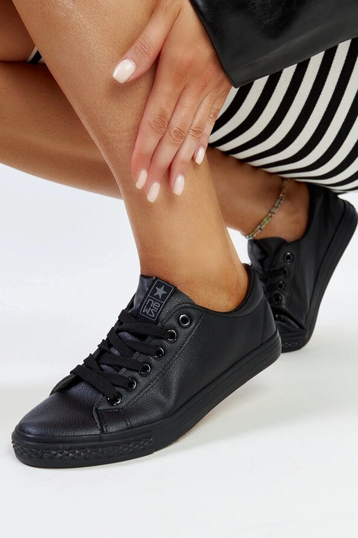 Sneakers in ecopelle nera Luz