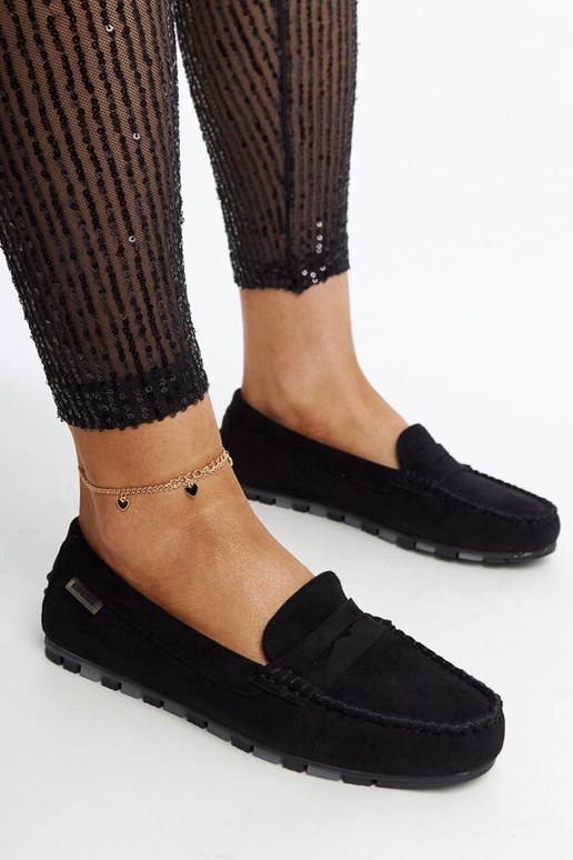 Mokasini in camoscio nero Nafisah