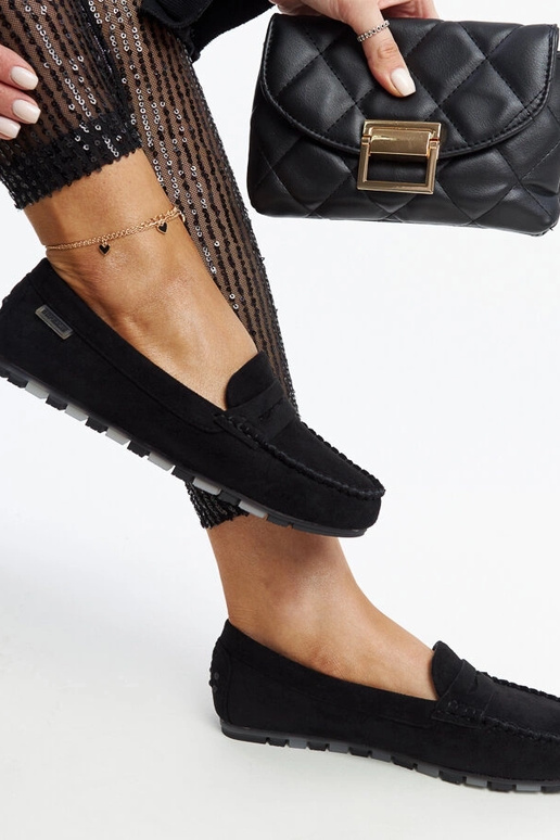 Mokasini in camoscio nero Nafisah