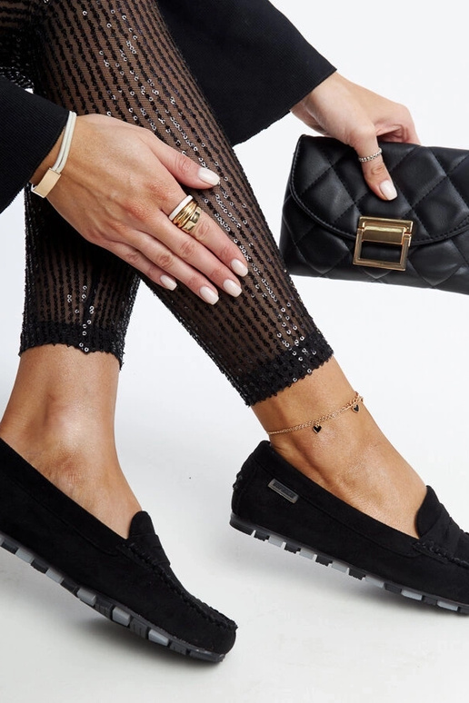 Mokasini in camoscio nero Nafisah